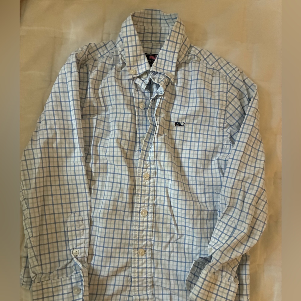 Vineyard Vines Light Blue Plaid Button Down Shirt